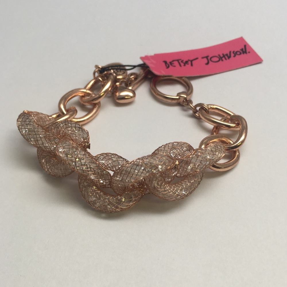 Betsy Johnson Rose Gold chain bracelet